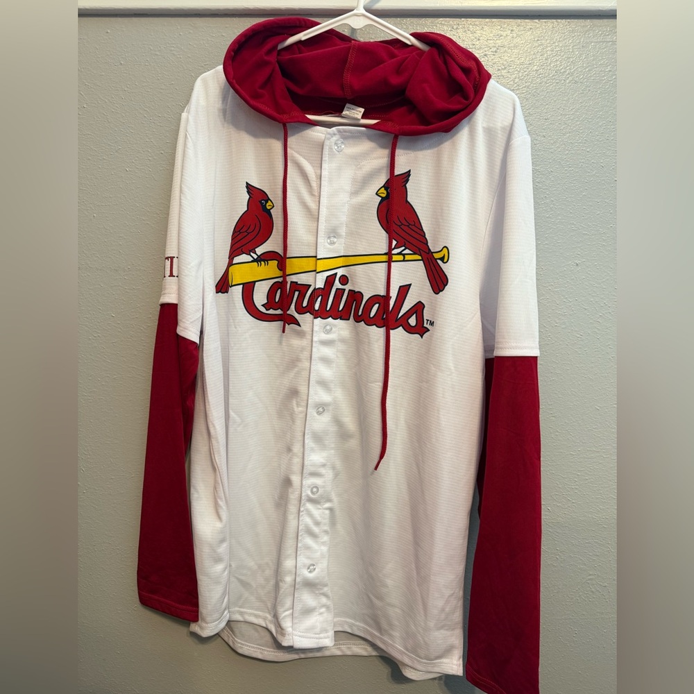 St. Louis Cardinals Hooded Long Sleeve Jersey XL